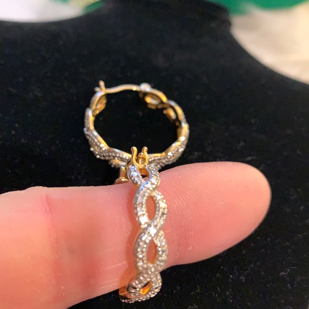 Paj Bb Gold Plated Diamond Hoop Earrings